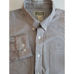 Duluth Trading Men's L Tall Black White Check Long Sleeves Button‎ Shirt